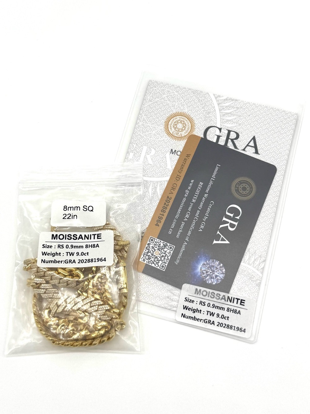 18k Gold Plated, 925 Silver, 9.OCTW Moissanite Square Miami Cuban Chain - 22” - Picture 6 of 6